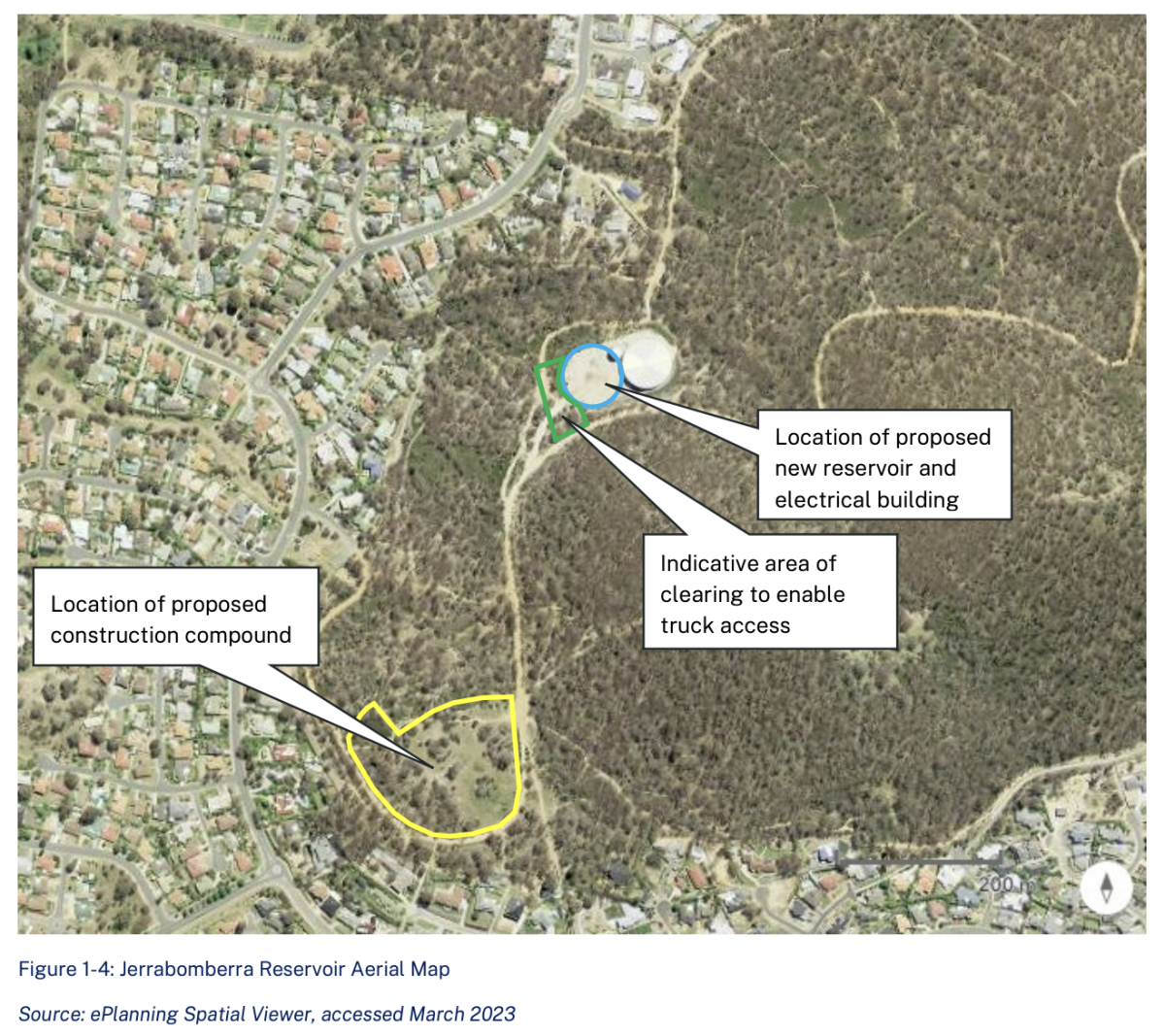 A map showing the location of the works